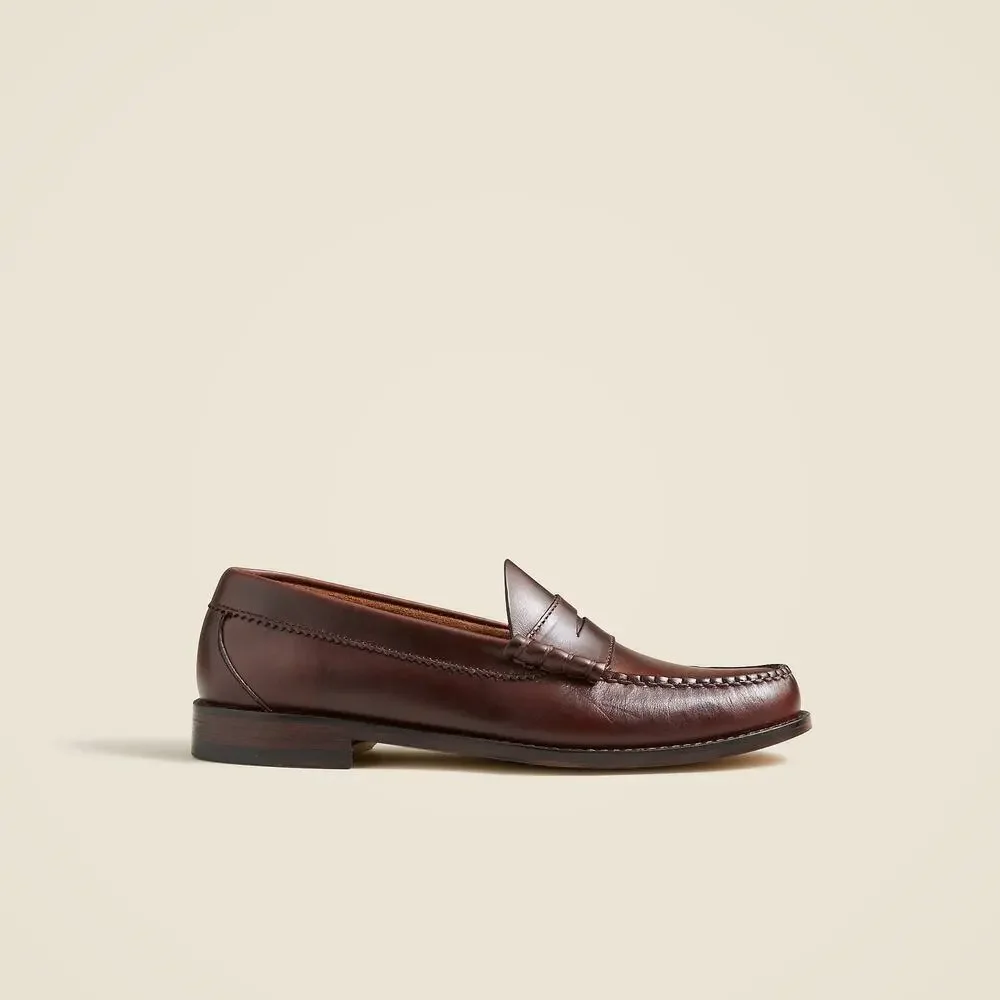 J. Crew Men's Camden Loafers with Leather Soles Whiskey Brown Size 8.5 NWOB